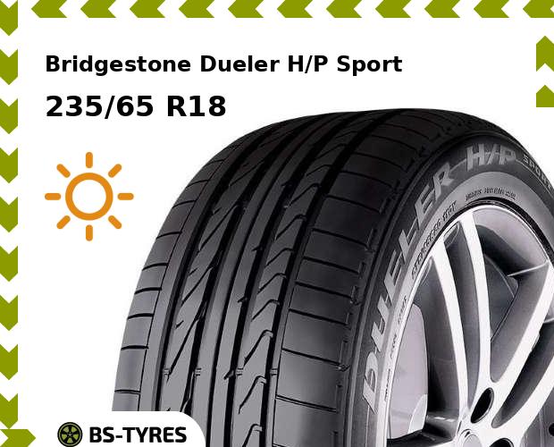 Летние шины Bridgestone, Dueler H/P Sport 235/65 R18 106H
Летние шины Bridgestone, Dueler H/P Sport 235/65 R18 106H
