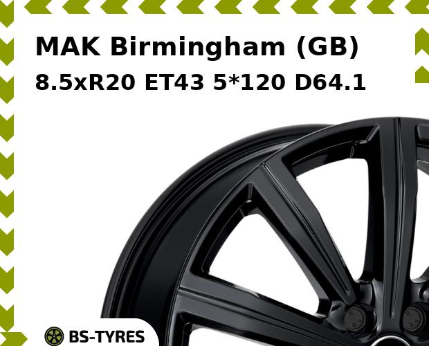 Колесный диск MAK, Birmingham (GB) 8.5xR20 ET43 5*120 D64.1
Колесный диск MAK, Birmingham (GB) 8.5xR20 ET43 5*120 D64.1