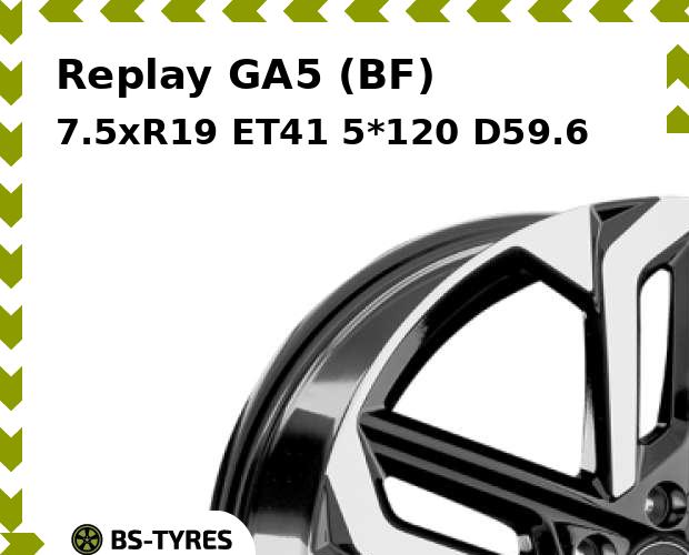 Колесный диск Replay, GA5 (BF) 7.5xR19 ET41 5*120 D59.6
Колесный диск Replay, GA5 (BF) 7.5xR19 ET41 5*120 D59.6