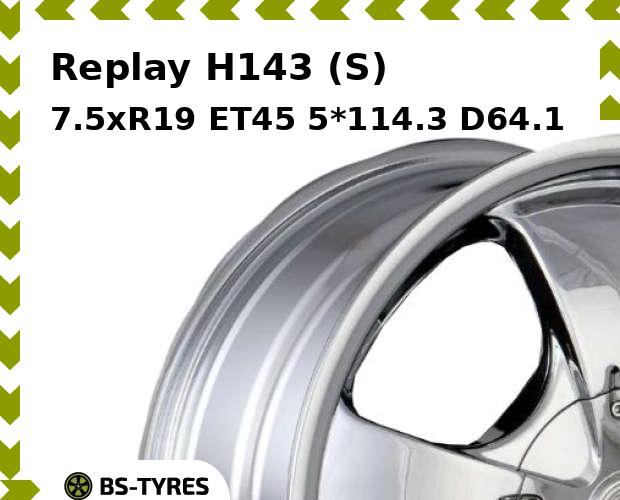 Колесный диск Replay, H143 (S) 7.5xR19 ET45 5*114.3 D64.1
Колесный диск Replay, H143 (S) 7.5xR19 ET45 5*114.3 D64.1