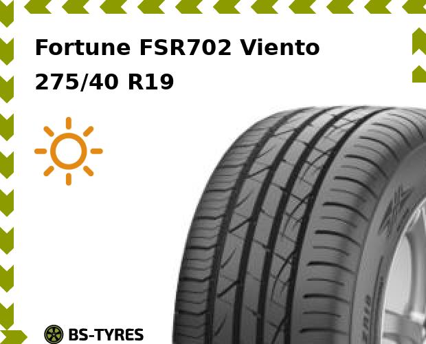 Летние шины Fortune, Fortuna FSR702 Viento 275/40 R19 105Y
Летние шины Fortune, Fortuna FSR702 Viento 275/40 R19 105Y