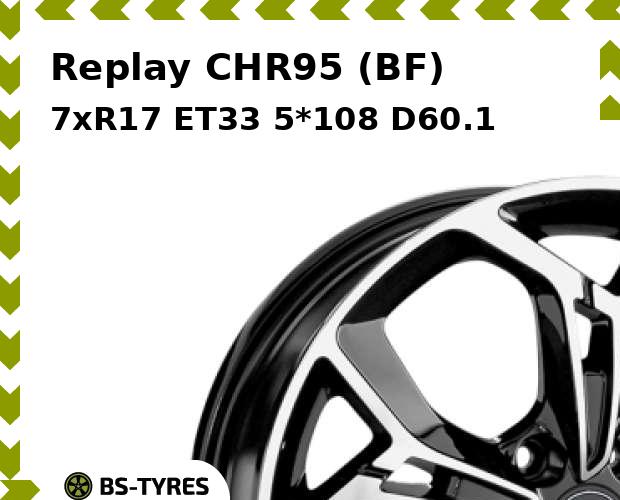 Колесный диск Replay, CHR95 (BF) 7xR17 ET33 5*108 D60.1
Колесный диск Replay, CHR95 (BF) 7xR17 ET33 5*108 D60.1