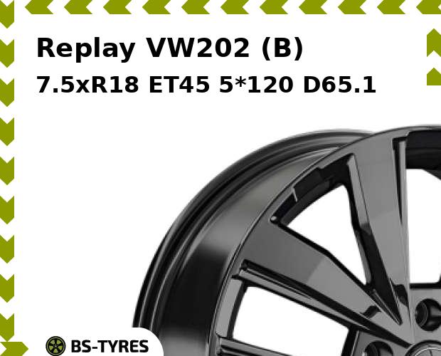 Колесный диск Replay, VW202 (B) 7.5xR18 ET45 5*120 D65.1
Колесный диск Replay, VW202 (B) 7.5xR18 ET45 5*120 D65.1