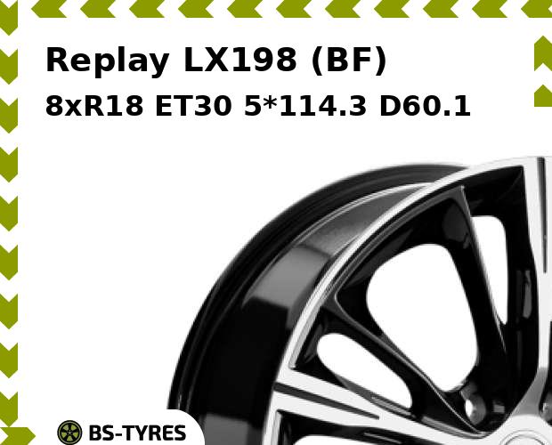 Колесный диск Replay, LX198 (BF) 8xR18 ET30 5*114.3 D60.1
Колесный диск Replay, LX198 (BF) 8xR18 ET30 5*114.3 D60.1