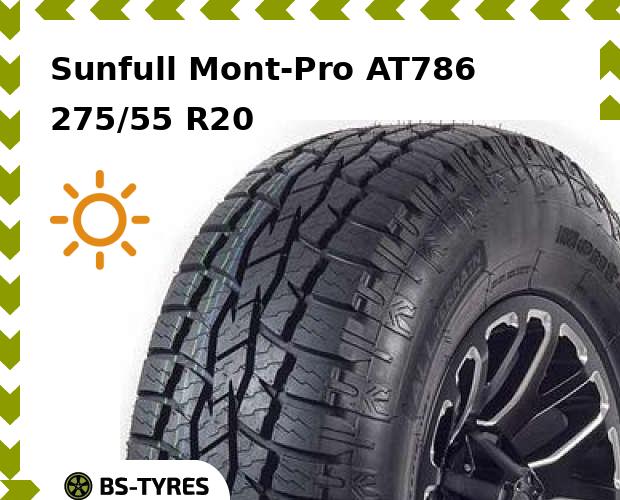 Летние шины Sunfull, Mont-Pro AT786 275/55 R20 113H
Летние шины Sunfull, Mont-Pro AT786 275/55 R20 113H