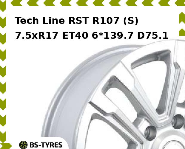 Колесный диск Tech Line, Tech-line RST R107 (S) 7.5xR17 ET40 6*139.7 D75.1
Колесный диск Tech Line, Tech-line RST R107 (S) 7.5xR17 ET40 6*139.7 D75.1