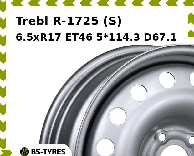 

Колесный диск Trebl, R-1725 (S) 6.5xR17 ET46 5*114.3 D67.1