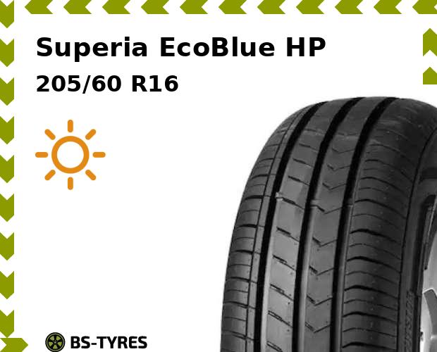 

Летние шины Superia, EcoBlue HP 205/60 R16 96V