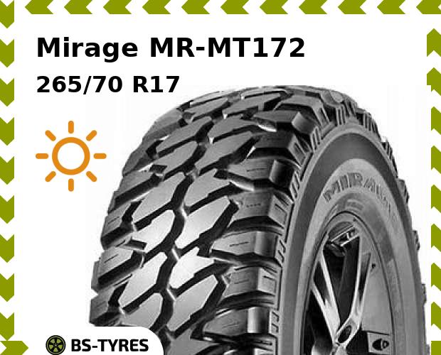

Летние шины Mirage, MR-MT172 265/70 R17C 121/118Q