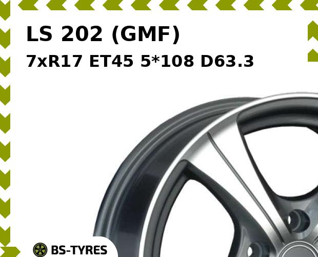 

Колесный диск LS, 202 (GMF) 7xR17 ET45 5*108 D63.3