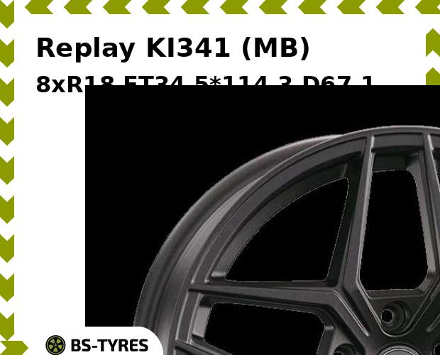 

Колесный диск Replay, KI341 (MB) 8xR18 ET34 5*114.3 D67.1