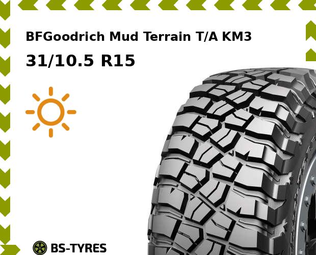 

Летние шины BFGoodrich, Mud Terrain T/A KM3 31/10.5 R15 109Q