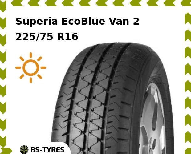 

Летние шины Superia, EcoBlue Van 2 225/75 R16C 121/120S