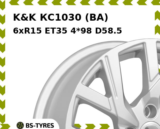 

Колесный диск K&K, КС1030 (BA) 6xR15 ET35 4*98 D58.5