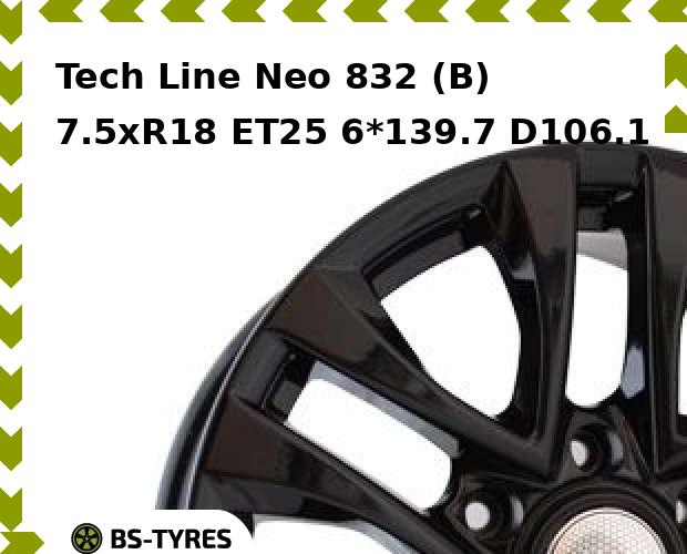 

Колесный диск Tech-line, Neo 832 (B) 7.5xR18 ET25 6*139.7 D106.1