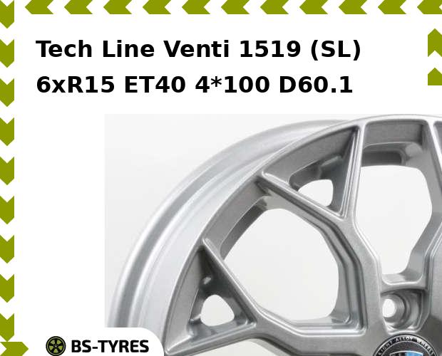 

Колесный диск Tech Line, Tech-line Venti 1519 (SL) 6xR15 ET40 4*100 D60.1