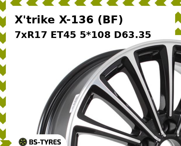 

Колесный диск X'trike, X-136 (BF) 7.0xR17 ET45 5*108 D63.35