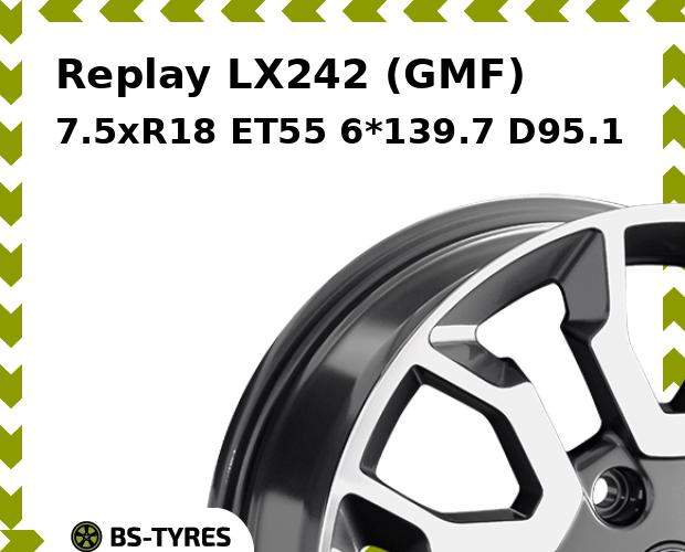 

Колесный диск Replay, LX242 (GMF) 7.5xR18 ET55 6*139.7 D95.1