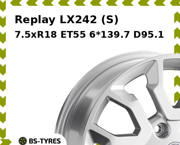 

Колесный диск Replay, LX242 (S) 7.5xR18 ET55 6*139.7 D95.1