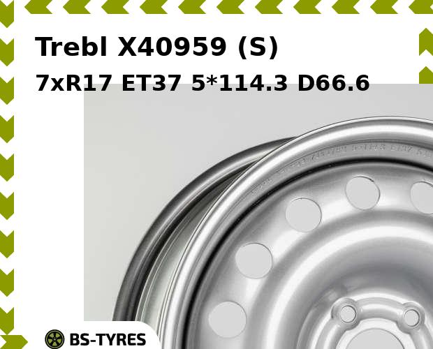

Колесный диск Trebl, X40959 (S) 7xR17 ET37 5*114.3 D66.6