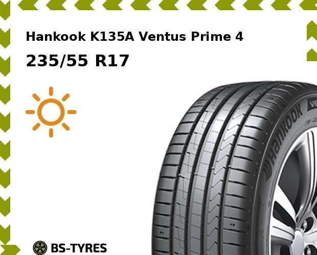 

Летние шины Hankook, K135A Ventus Prime 4 SUV 235/55 R17 99V