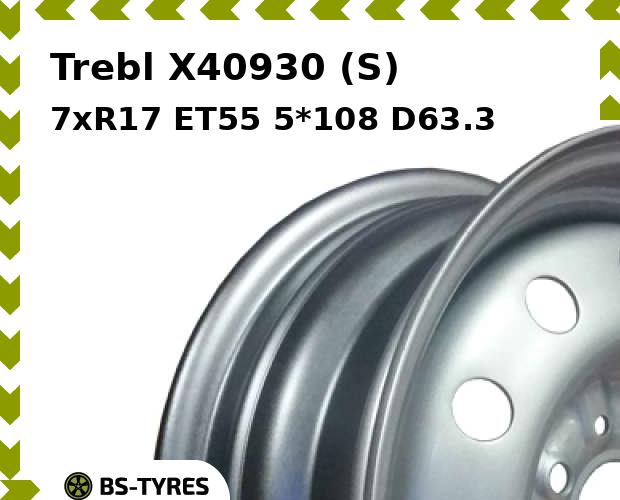 

Колесный диск Trebl, X40930 (S) 7xR17 ET55 5*108 D63.3