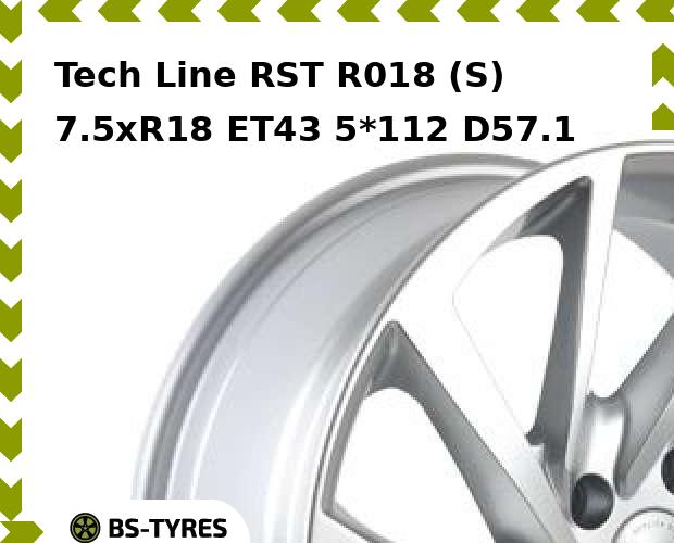 

Колесный диск Tech Line, Tech-line RST R018 (S) 7.5xR18 ET43 5*112 D57.1