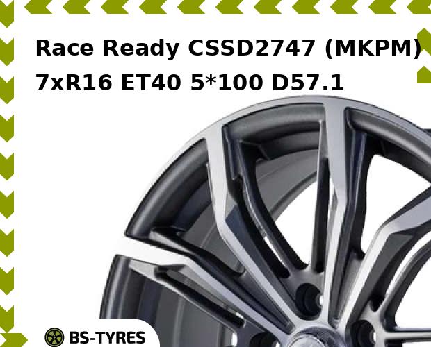 

Колесный диск Race Ready, CSSD2747 (MKPM) 7.0xR16 ET40 5*100 D57.1