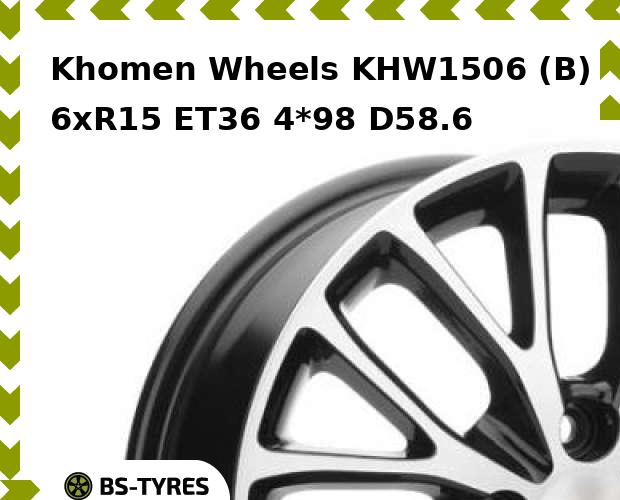 

Колесный диск Khomen Wheels, KHW1506 (B) 6xR15 ET36 4*98 D58.6