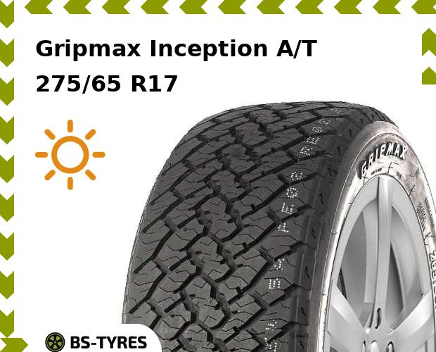 

Летние шины Gripmax, Inception A/T 275/65 R17 115T