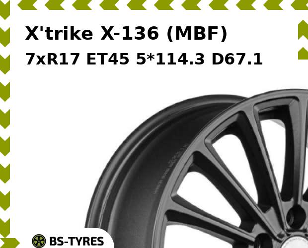 

Колесный диск X'trike, X-136 (MBF) 7.0xR17 ET45 5*114.3 D67.1