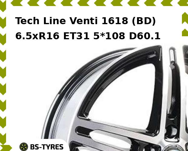 

Колесный диск Tech Line, Tech-line Venti 1618 (BD) 6.5xR16 ET31 5*108 D60.1