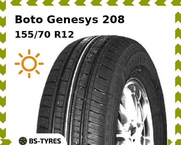 

Летние шины Boto, Genesys 208 155/70 R12 73T