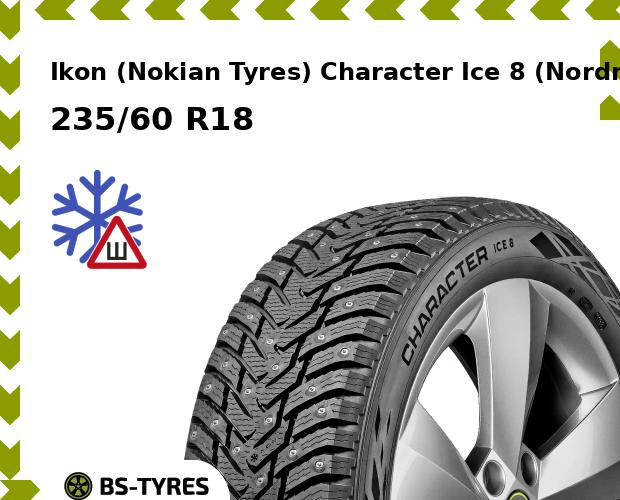 

Зимние шины Ikon (Nokian Tyres), Character Ice 8 (Nordman 8) SUV 235/60 R18 107T