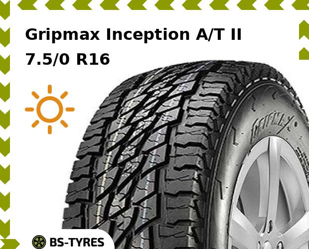 

Летние шины Gripmax, Inception A/T II 7.5/0 R16C 112/110N