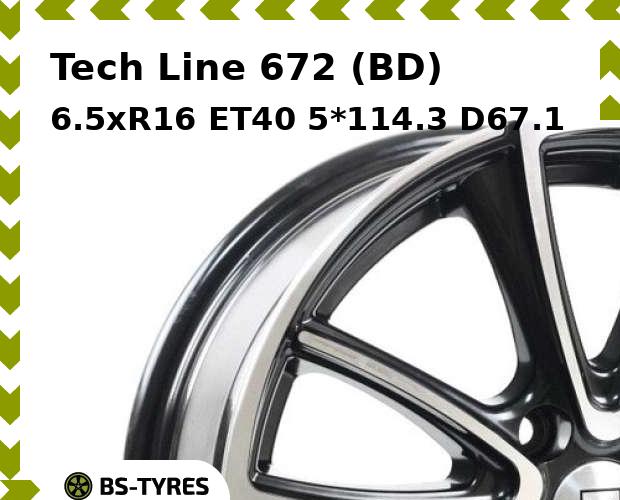 

Колесный диск Tech-line, 672 (BD) 6.5xR16 ET40 5*114.3 D67.1