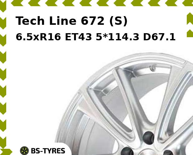 

Колесный диск Tech Line, Tech-line 672 (S) 6.5xR16 ET43 5*114.3 D67.1