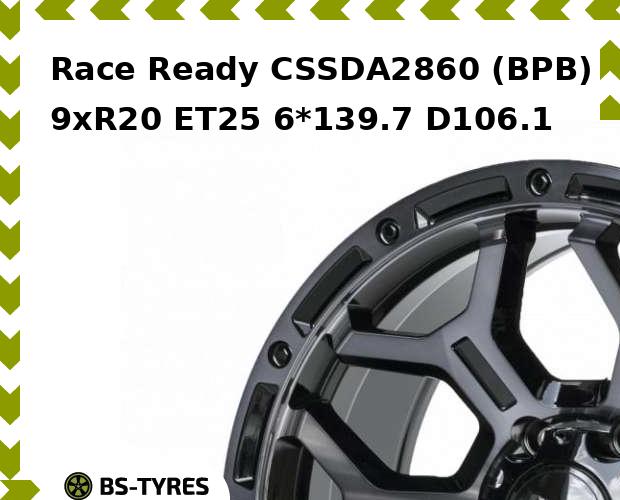 

Колесный диск Race Ready, CSSDA2860 (BPB) 9.0xR20 ET25 6*139.7 D106.1