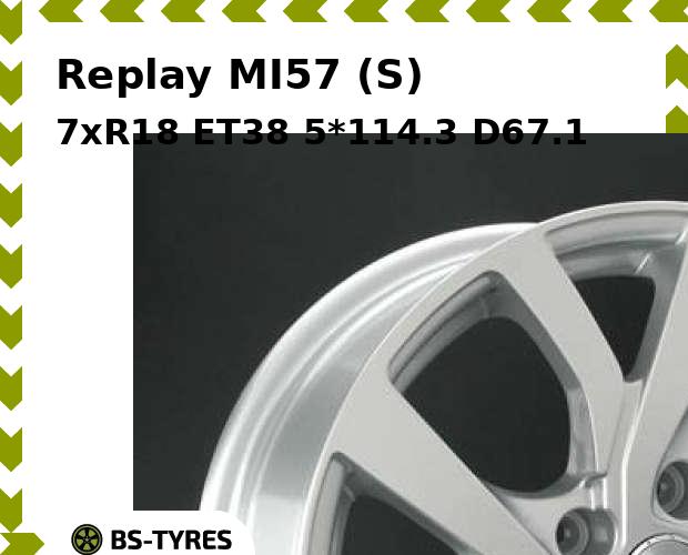 

Колесный диск Replay, MI57 (S) 7.0xR18 ET38 5*114.3 D67.1