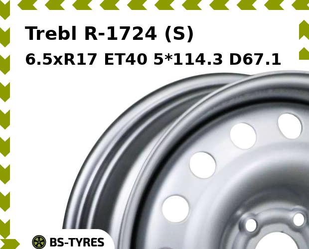 

Колесный диск Trebl, R-1724 (S) 6.5xR17 ET40 5*114.3 D67.1