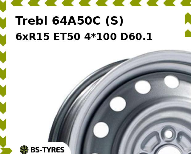 

Колесный диск Trebl, 64A50C (S) 6xR15 ET50 4*100 D60.1