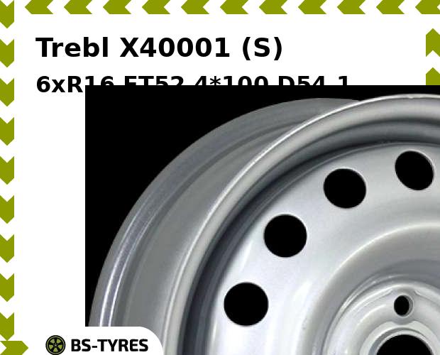 

Колесный диск Trebl, X40001 (S) 6xR16 ET52 4*100 D54.1