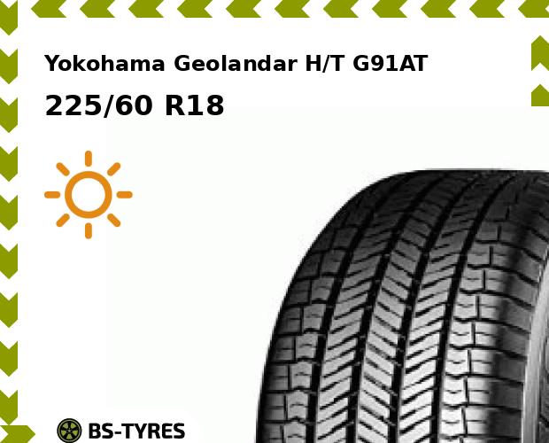 

Летние шины Yokohama, Geolandar H/T G91AT 225/60 R18 100H