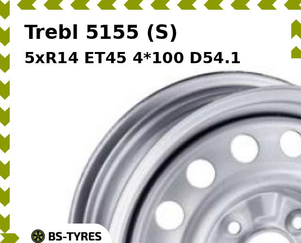 

Колесный диск Trebl, 5155 (S) 5xR14 ET45 4*100 D54.1