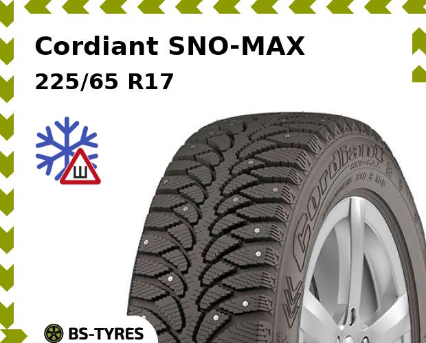 

Зимние шины Cordiant, SNO-MAX 225/65 R17 102T