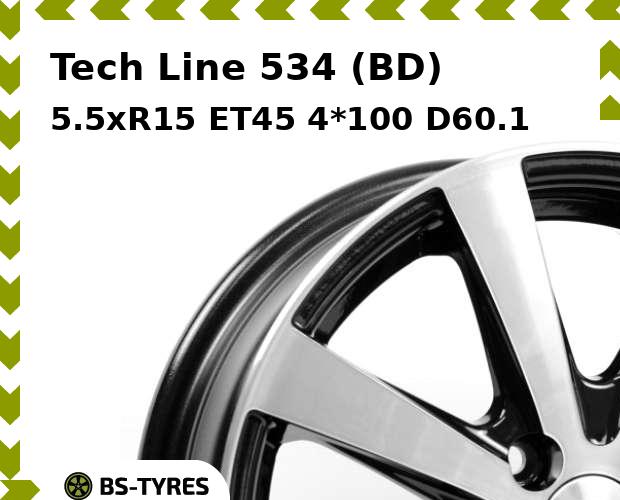 

Колесный диск Tech-line, 534 (BD) 5.5xR15 ET45 4*100 D60.1