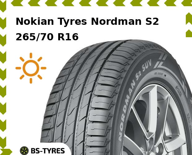 

Летние шины Nokian Tyres, Nordman S2 SUV 265/70 R16 112T