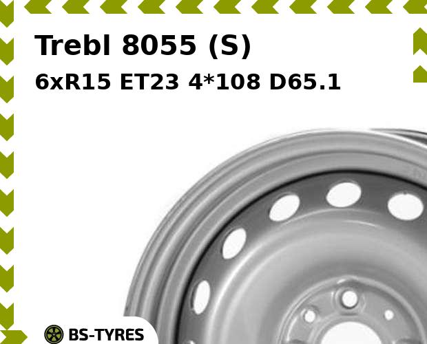 

Колесный диск Trebl, 8055 (S) 6xR15 ET23 4*108 D65.1