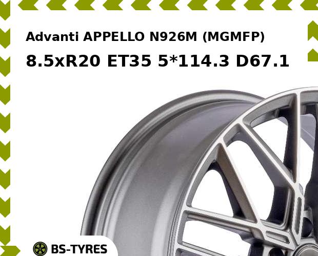 

Колесный диск Advanti, APPELLO N926M (MGMFP) 8.5xR20 ET35 5*114.3 D67.1