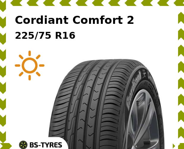 

Летние шины Cordiant, Comfort 2 225/75 R16 108T